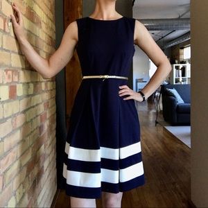 Calvin Klein formal navy blue sleeveless dress